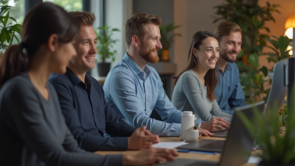 Diverse Gruppe von Tradern sitzt zusammen und diskutiert freundlich während einer virtuellen Videkonferenz-Lerngruppe
