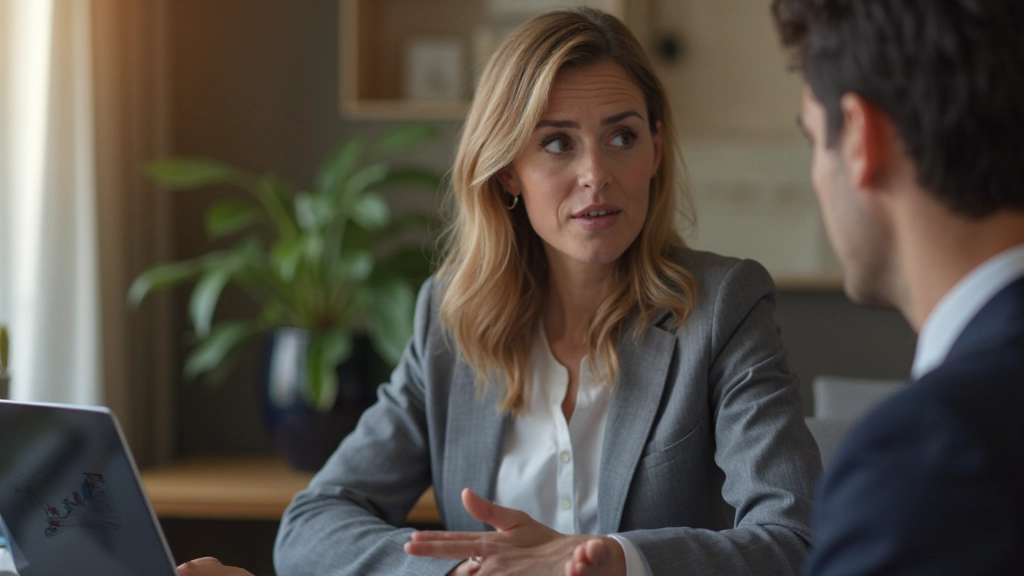 Finanzberaterin erklärt Altersvorsorge und Investitionsplanung während Kundenberatung