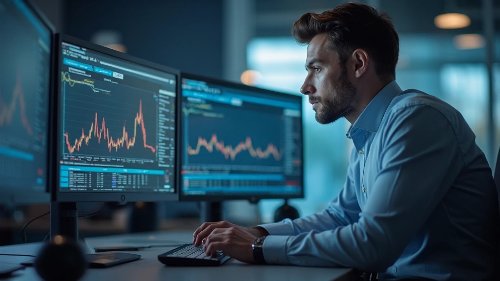 Grafische Darstellung von Finanzcharts mit Optionspreisen und Marktdaten auf großem Monitor