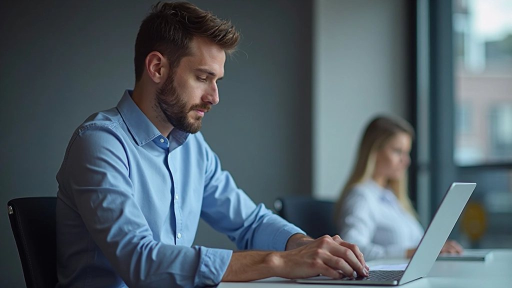 Finanzanalyst bei der detaillierten Untersuchung von Markttrends und Datenvisualisierungen an modernem Arbeitsplatz