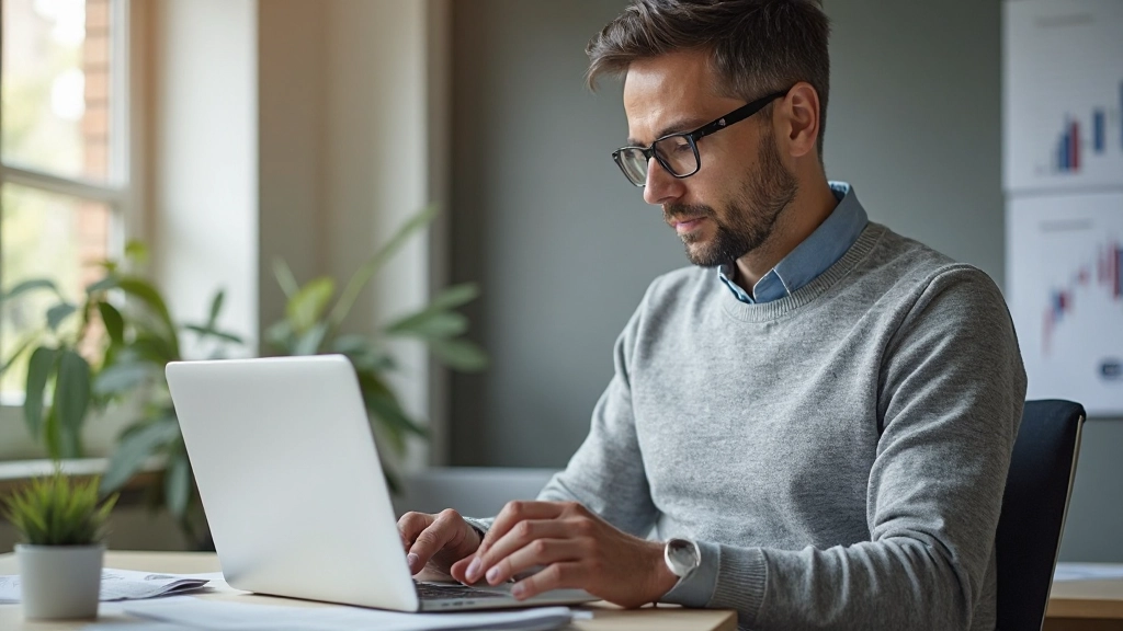 Investor überwacht systematische Vermögensaufbau Fortschritte auf modernem Dashboard