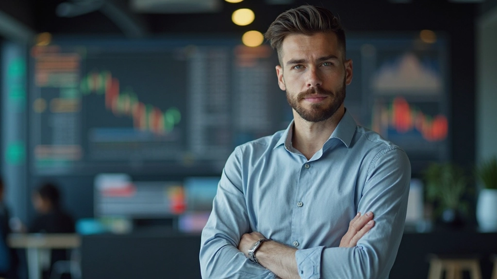 Illustratives Diagramm zeigt zwei Pfeile – einer zeigt nach unten (Angst) und einer nach oben (Gier) mit Gesichtern und emotionalen Symbolen