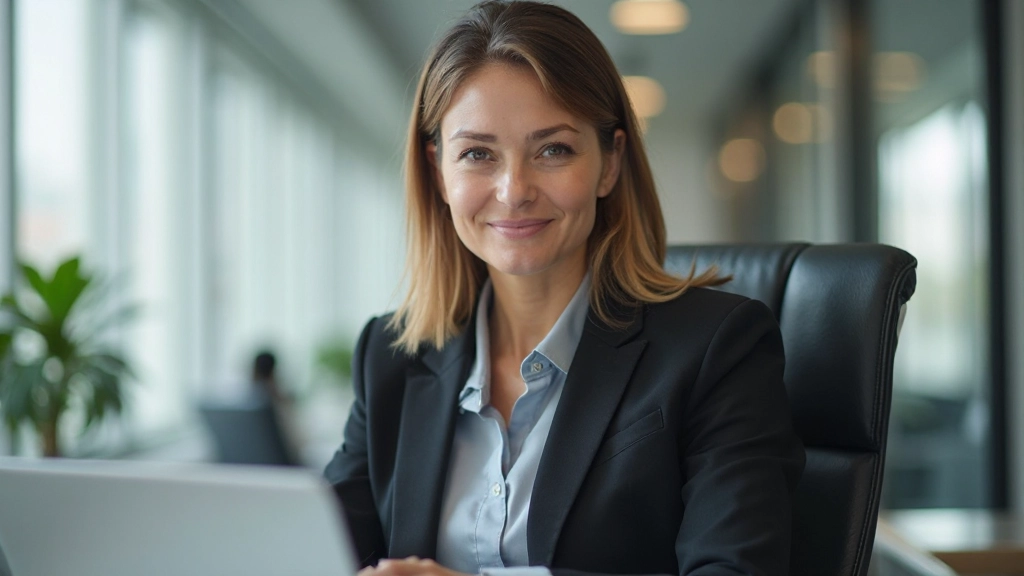 Junge Investorin analysiert Risikomanagement-Metriken und Portfolio-Allokation mit modernen Finanztools am Computer